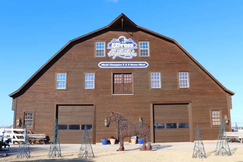 Restored and stained cedar siding at the Express Clydesdale barns in Yukon