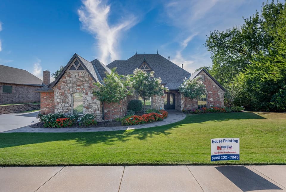 Exterior painting of an OKC home