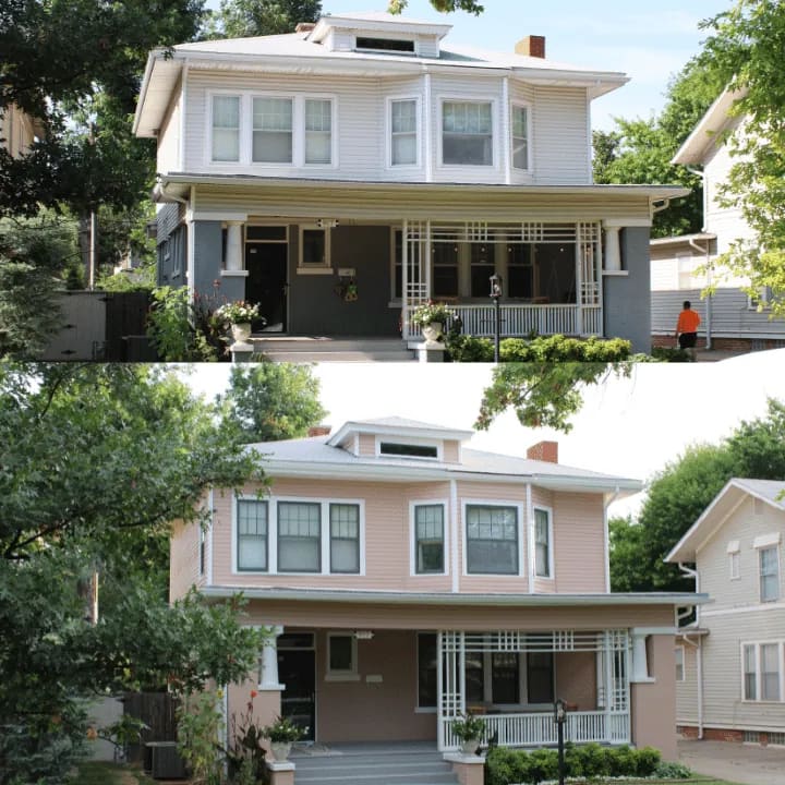 Exterior before and after project