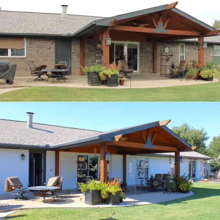 Exterior before and after project