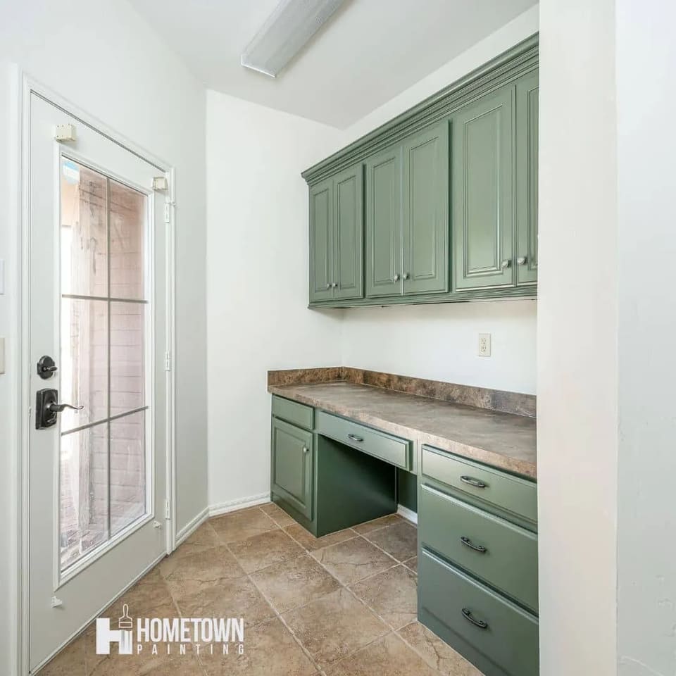 Laundry room repainted in an Oklahoma City home